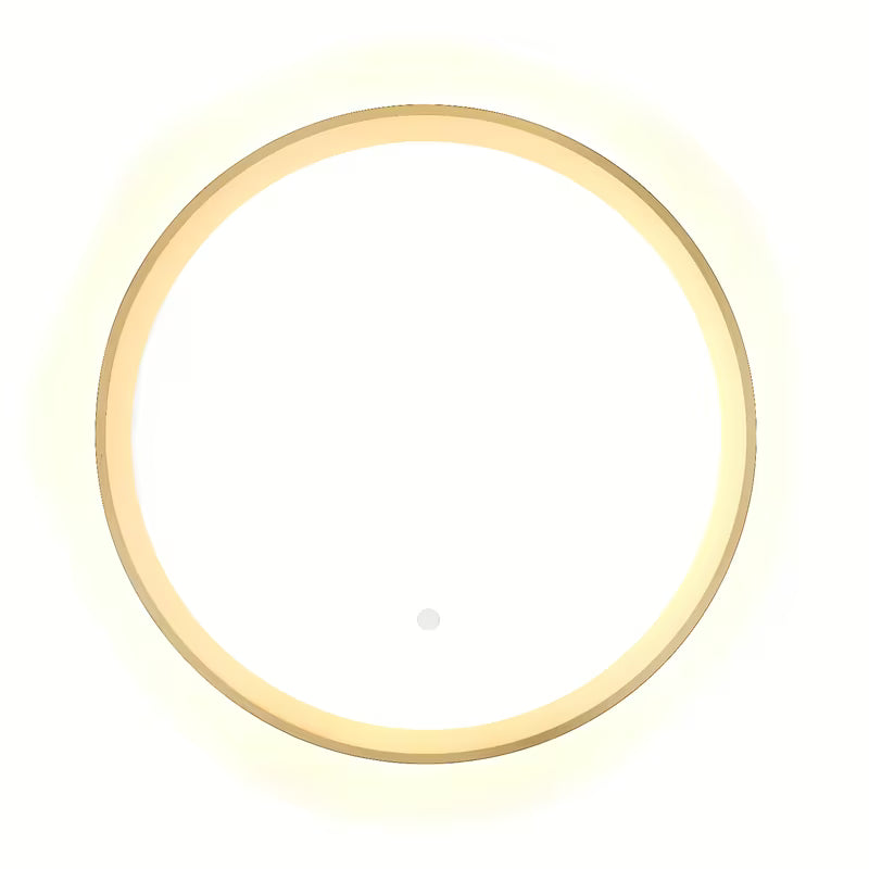 Kulaté LED zrcadlo SAT v zlaté barvě o průměru 60 cm se senzorem a krytím IP44.