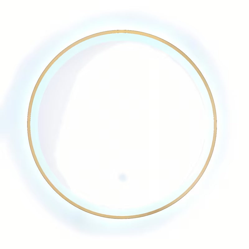 Kulaté LED zrcadlo SAT v zlaté barvě o průměru 60 cm se senzorem a krytím IP44.