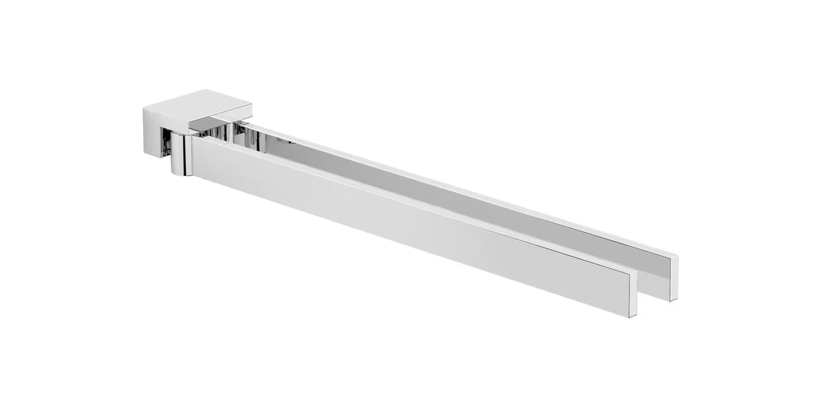 Chromový držák ručníků SAT Simply S s hranatým designem pro moderní koupelnu