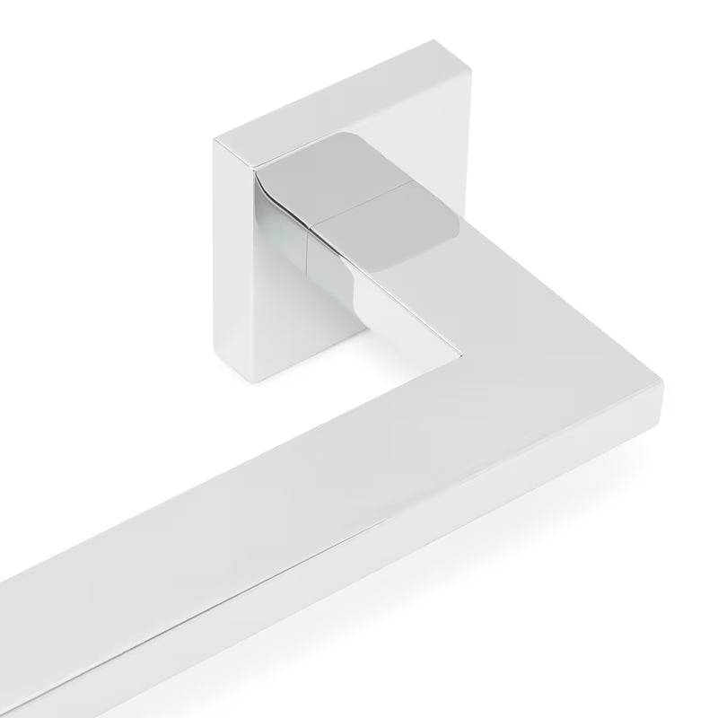 Nástěnný držák ručníků SAT Simply S v chromovém provedení s hranatým designem.