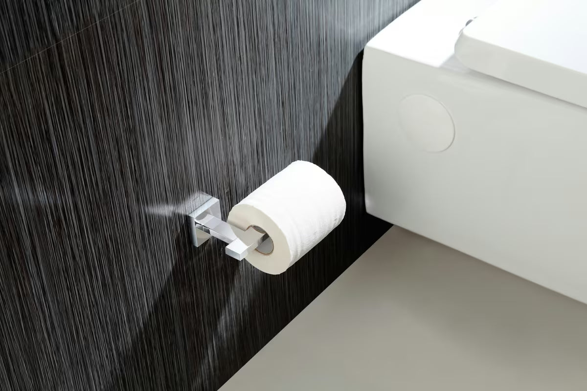 Nástěnný držák toaletního papíru SAT Simply S v provedení chrom lesk s hranatým designem