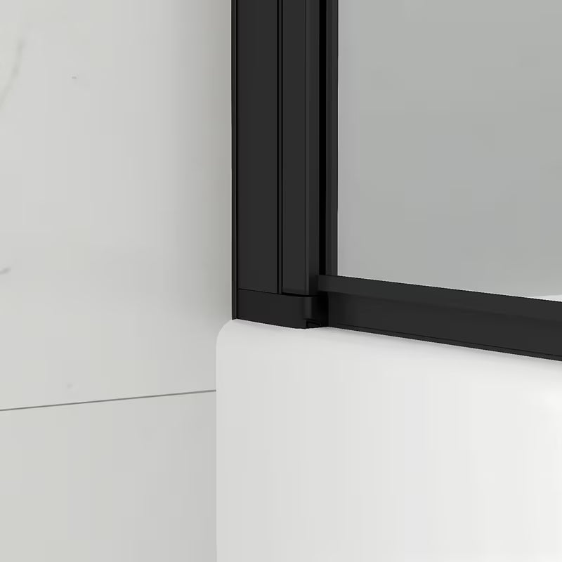 Černá vanová zástěna SAT SK 150x105 cm s čirým sklem a zalamovacím otevíráním