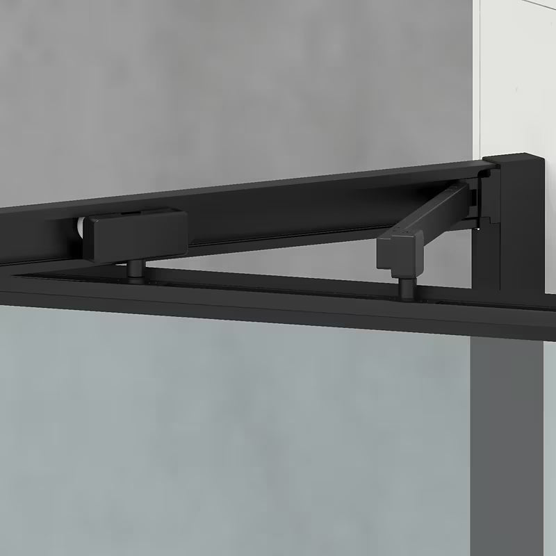 Obdélníkový sprchový kout SAT Tex-C 80x100 cm v černé barvě s posuvnými dveřmi a čirým sklem