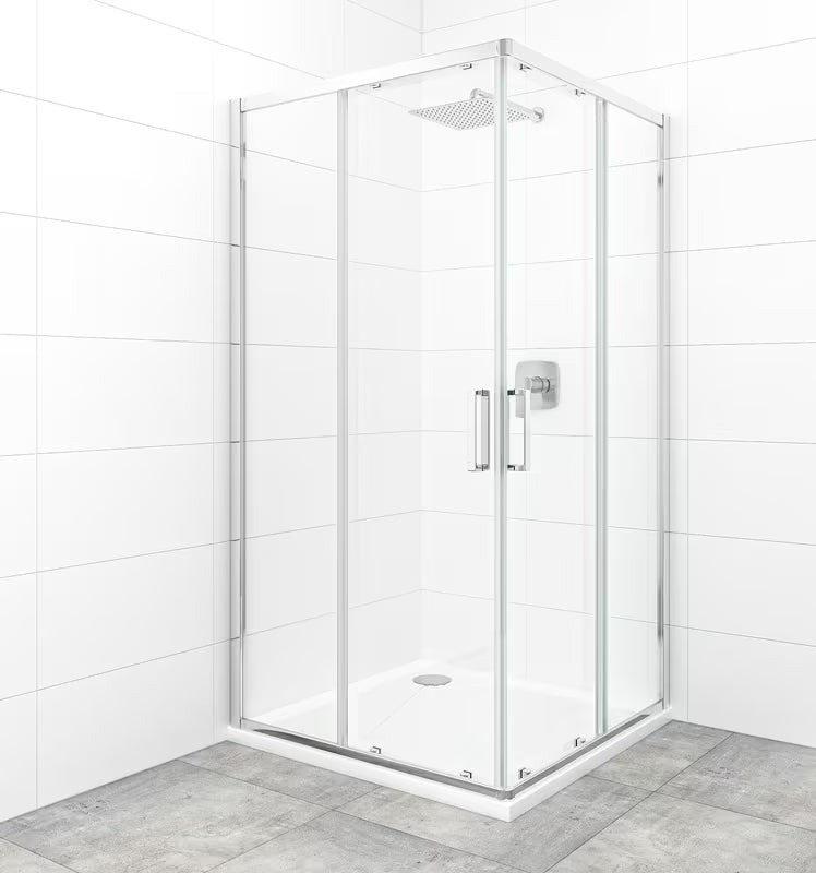 Čtvercový sprchový kout SAT Tex 100x100 cm s čirým sklem a profily v lesklém chromu