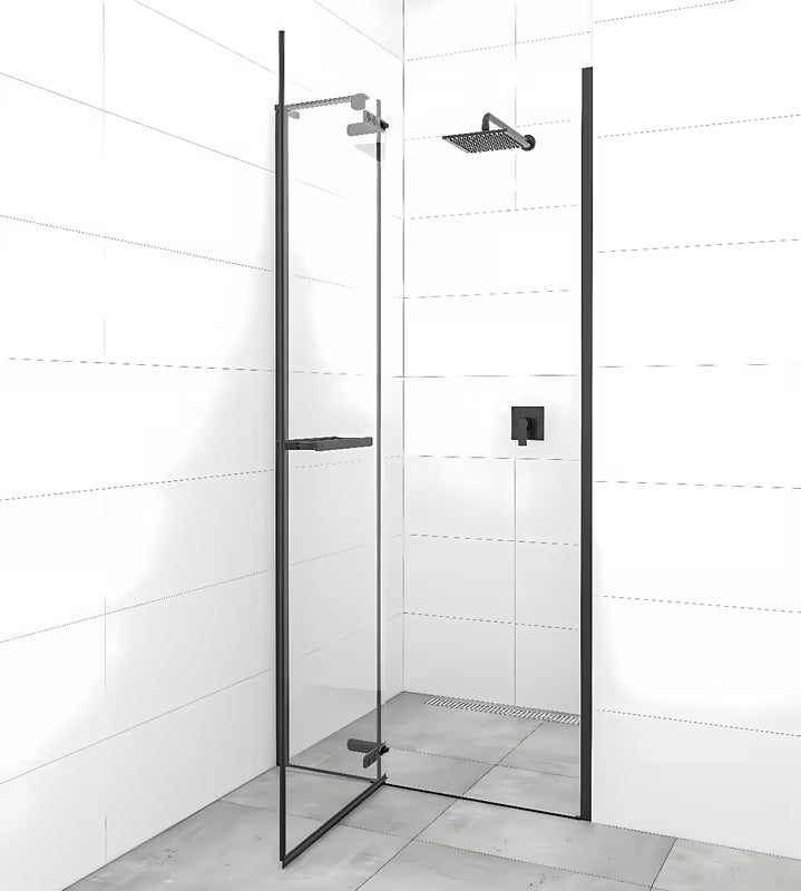Sprchové dveře SAT Tgd New do niky 90 cm v černé matné barvě s čirým sklem