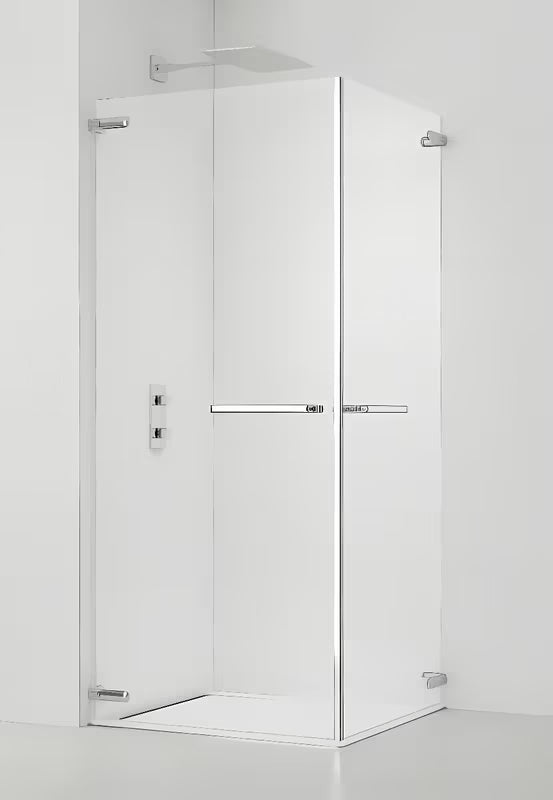Bezrámový čtvercový sprchový kout SAT TGD New 90x90 cm v lesklém chromu s čirým sklem