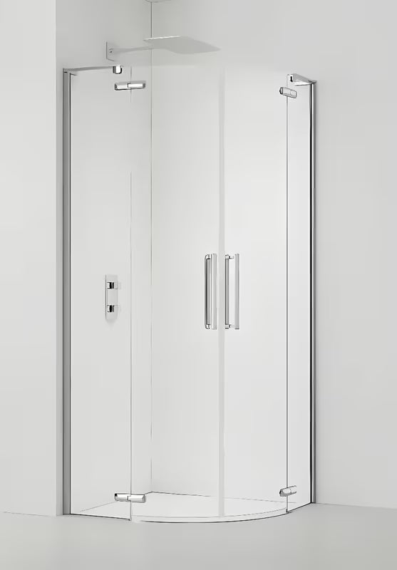 Čtvrtkruhový sprchový kout SAT Tgd New 100x100 cm v chromu s čirým sklem a pantovými dveřmi
