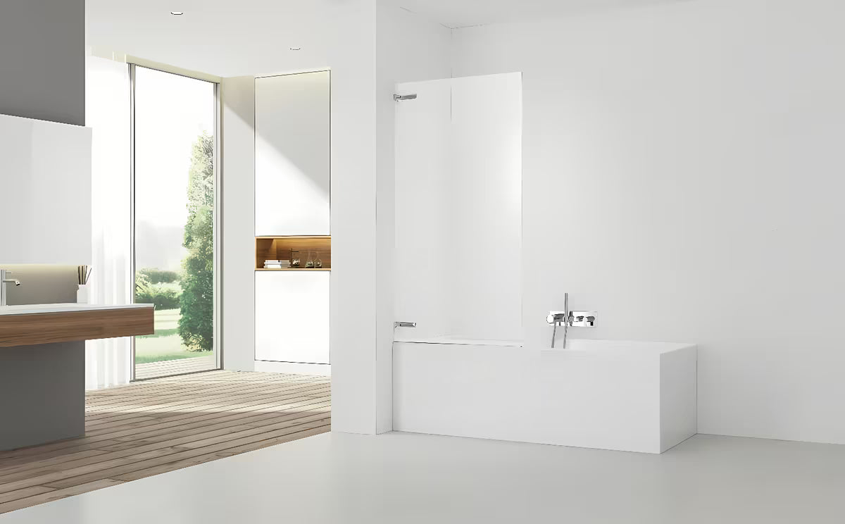 Vanová zástěna SAT Tgd New 150x80 cm s čirým sklem a profilem v lesklém chromu