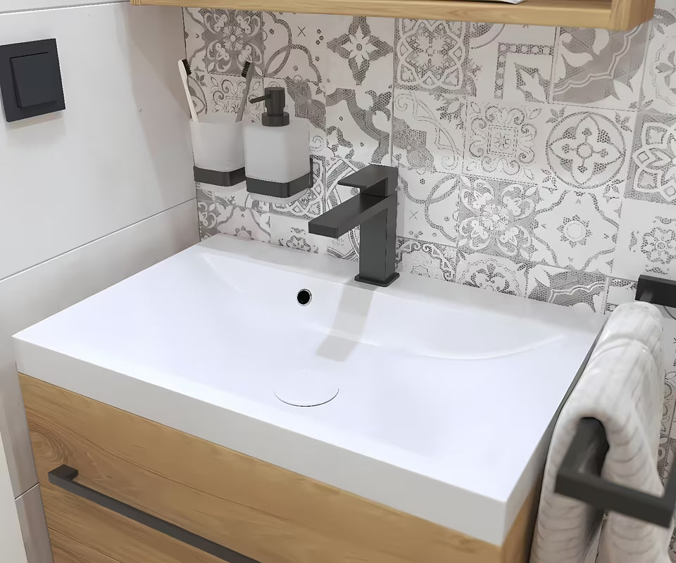 SAT Vision umyvadlová baterie v černé matné barvě s moderním hranatým designem