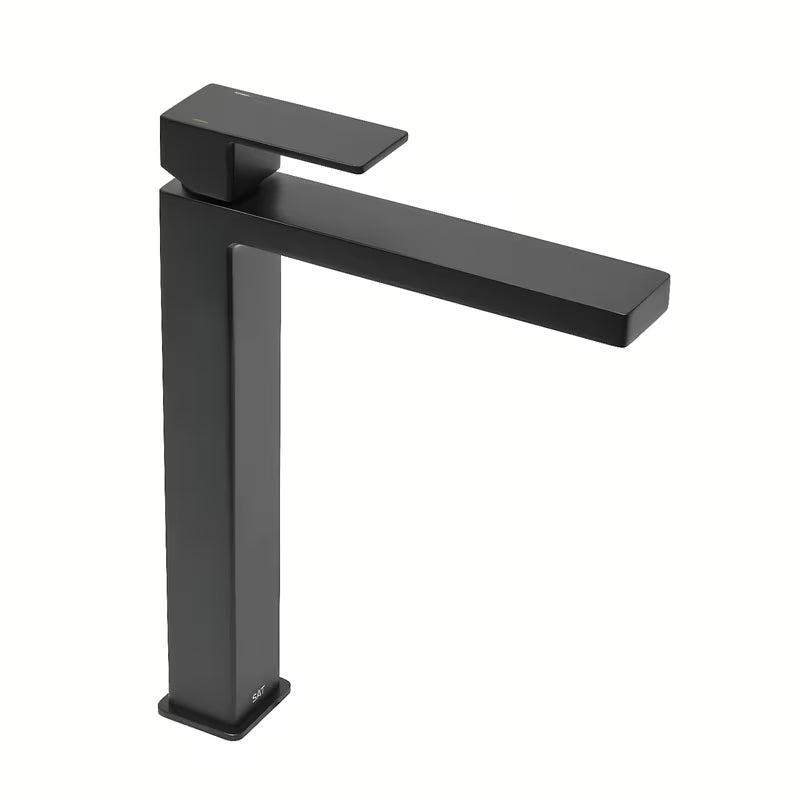 Vysoká umyvadlová baterie SAT Vision v černé matné s moderním hranatým designem