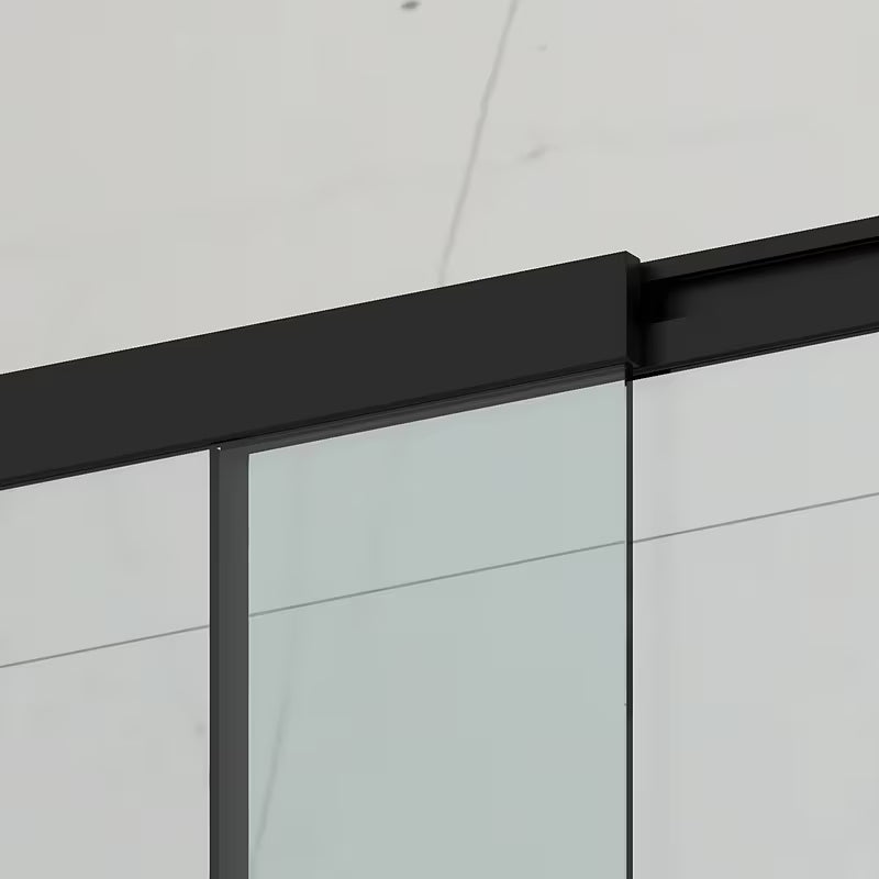 Posuvná vanová zástěna SAT Vision 140x120 cm s černým profilem a čirým sklem