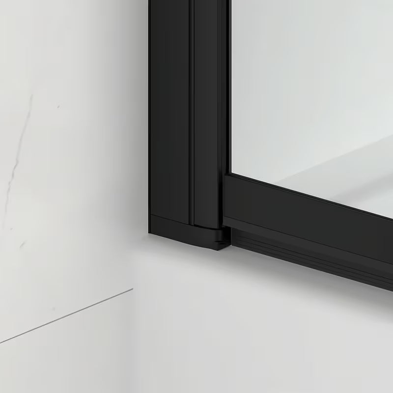 Posuvná vanová zástěna SAT Vision 140x120 cm s černým profilem a čirým sklem