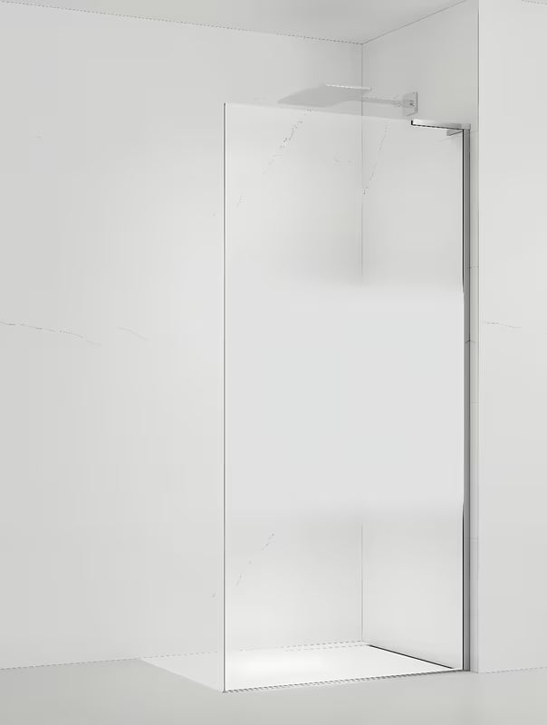 Walk-in sprchová zástěna SAT Walk-in 120 cm v chromu s čirým sklem, intimním pásem a úpravou EasyClean.