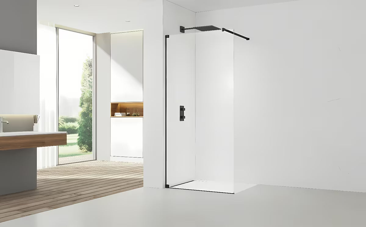 Sprchová zástěna walk-in SAT Walk-in 70 cm s čirým sklem a matně černými profily