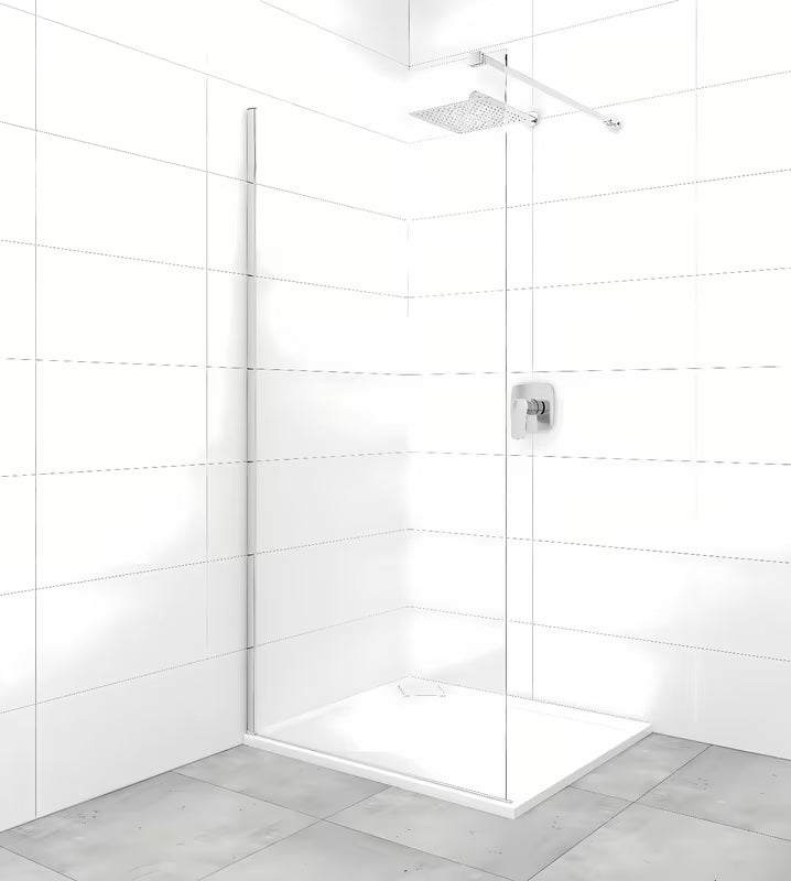 Sprchová zástěna SAT Walk-In 70 cm s čirým sklem a profily v lesklém chromu