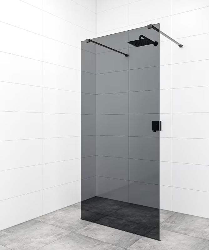SAT Walk-in sprchová zástěna Walk-In 90 cm s transparentním sklem a černými upevňovacími rameny