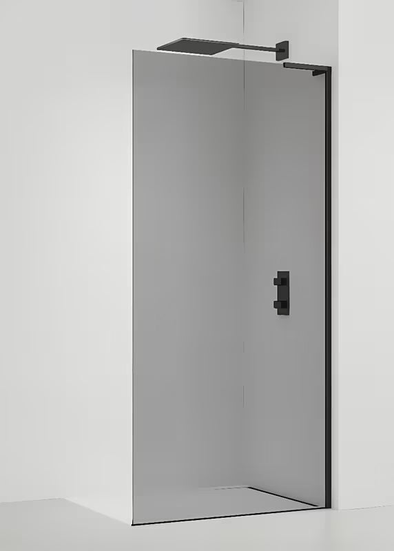 Ścianka prysznicowa SAT Walk-in 90 cm w kolorze czarnym ze szkła bezpiecznego z powłoką Easy Clean.