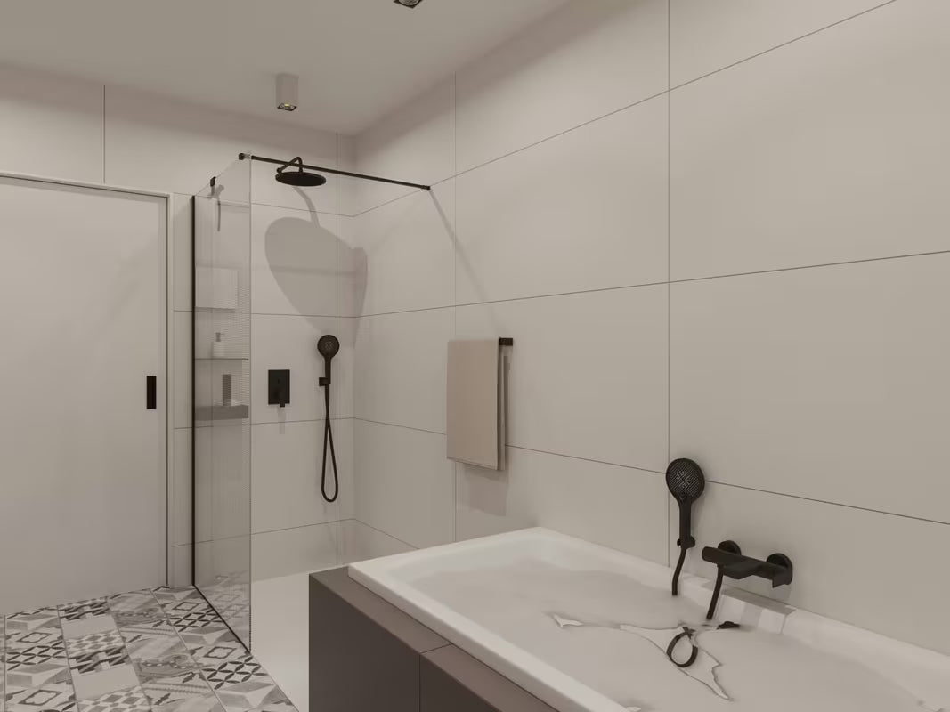 Černé profilové uchycení SAT Walk-in pro doplňky s bočním profilem a spodní lištou