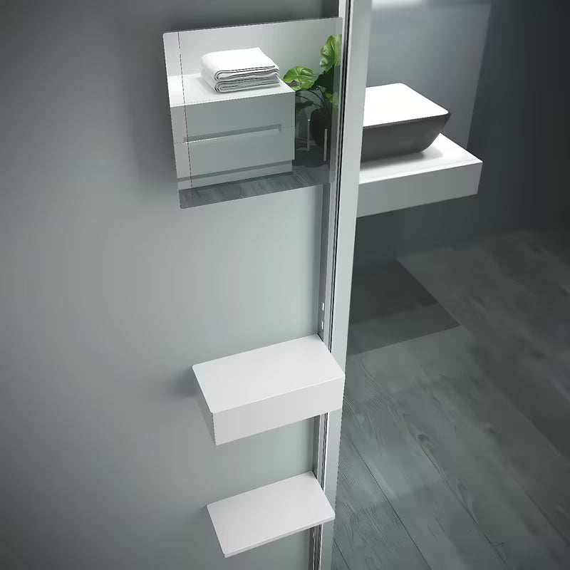 Kromirano profilno pritrjevanje SAT Walk-in pro za tuš steno s spodnjo letvijo in montažnim paketom.