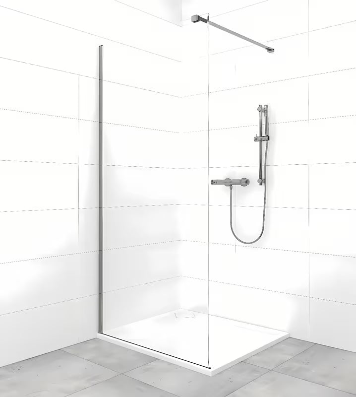 Upevňovací rameno SAT Walk-In s PVD povrchem v barvě gun-metal pro walk-in sprchovou stěnu.