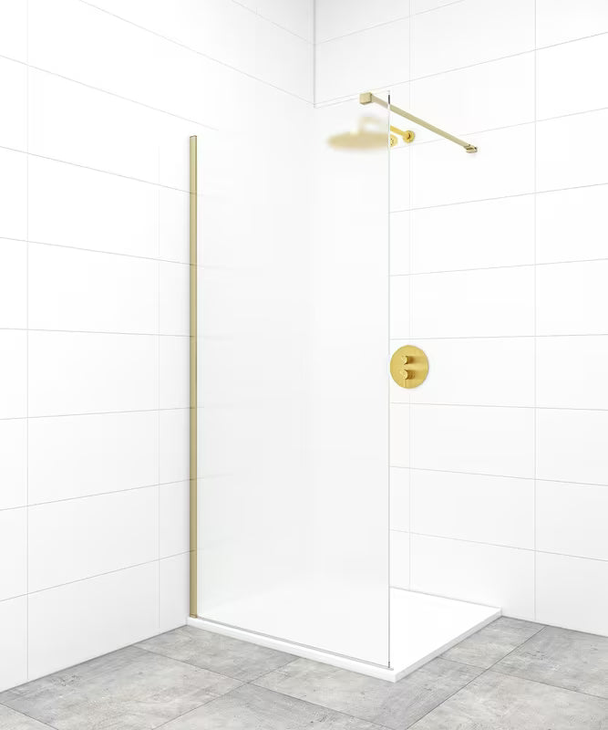 Zlatavé mosazné upevňovací rameno pro walk-in sprchovou stěnu SAT Walk-In