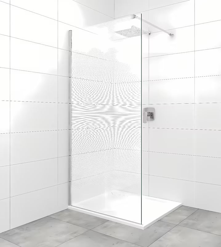 Hliníkové upevňovací rameno SAT Walk-in s klouby na obou koncích pro stabilizaci walk-in skla.