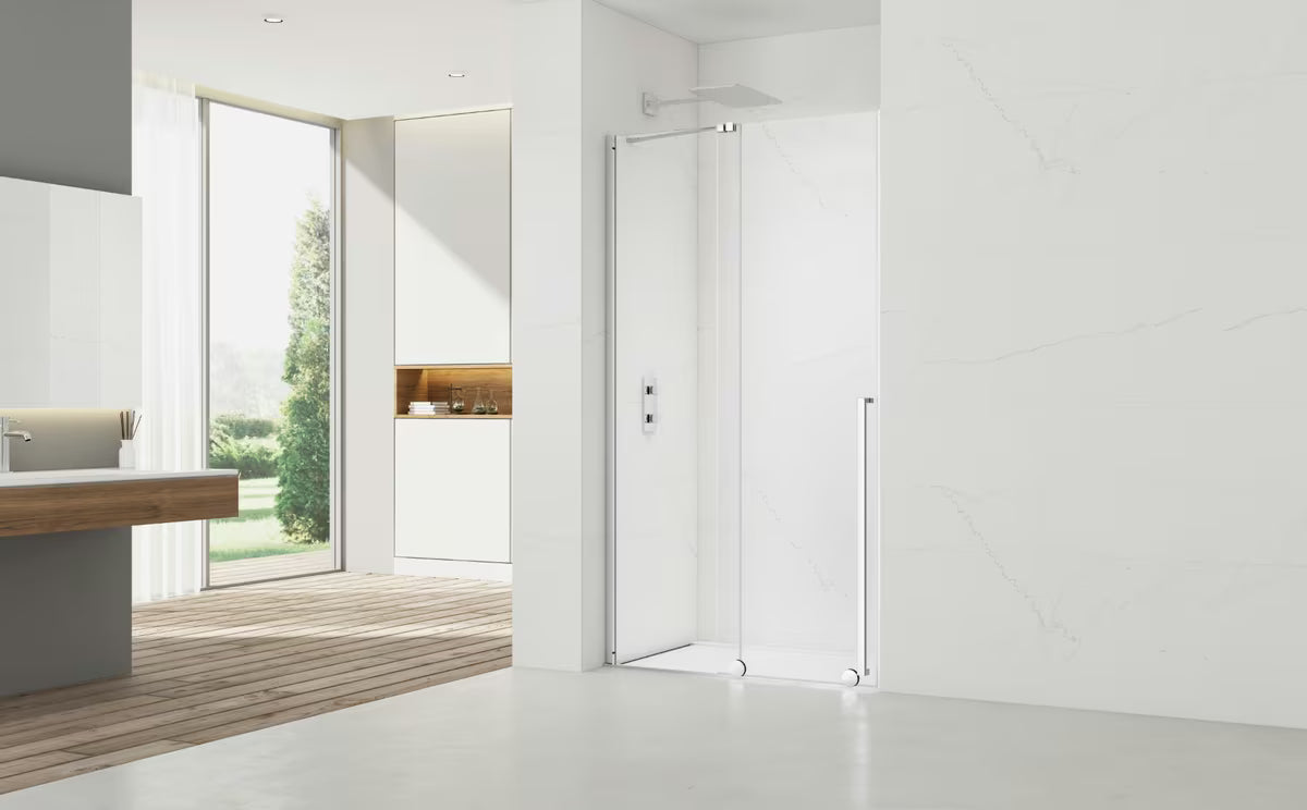 Sprchové dveře do niky SAT Xmotion 110 cm v lesklém chromu s čirým bezrámovým sklem