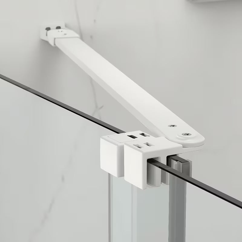 Walk-in sprchová zástěna SAT Xmotion 140 cm s bílými profily a čirým sklem bez dekoru