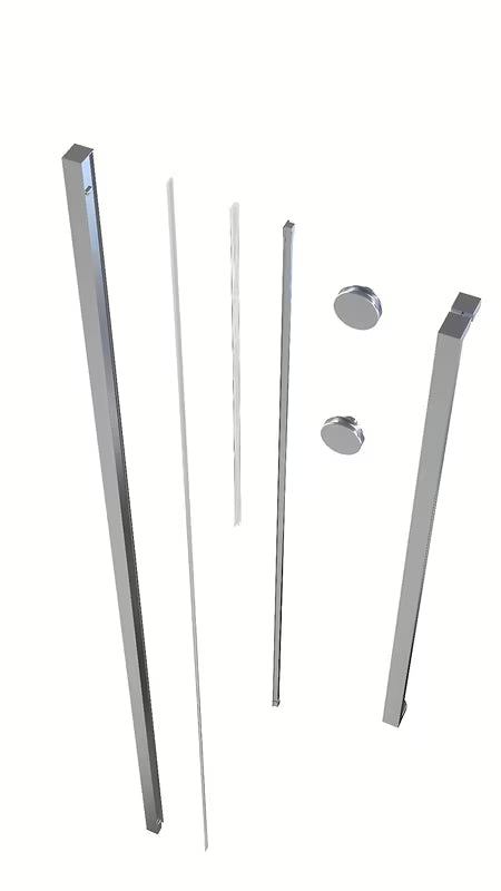 Instalační sada pro walk-in SAT Walk-In Xmotion v chromu s profilem, madlem, kolejnicemi a kolečky