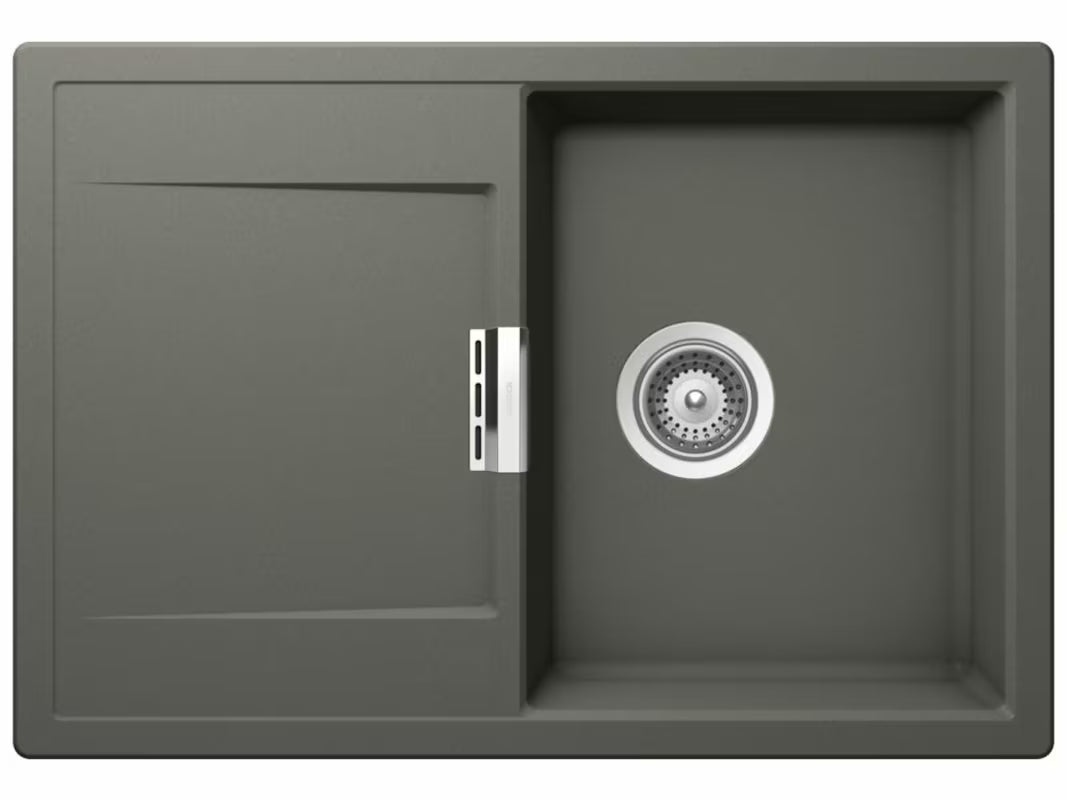 Granitový kuchyňský dřez Schock Mono D100S s odkapávačem v barvě stone pro montáž na pracovní desku.