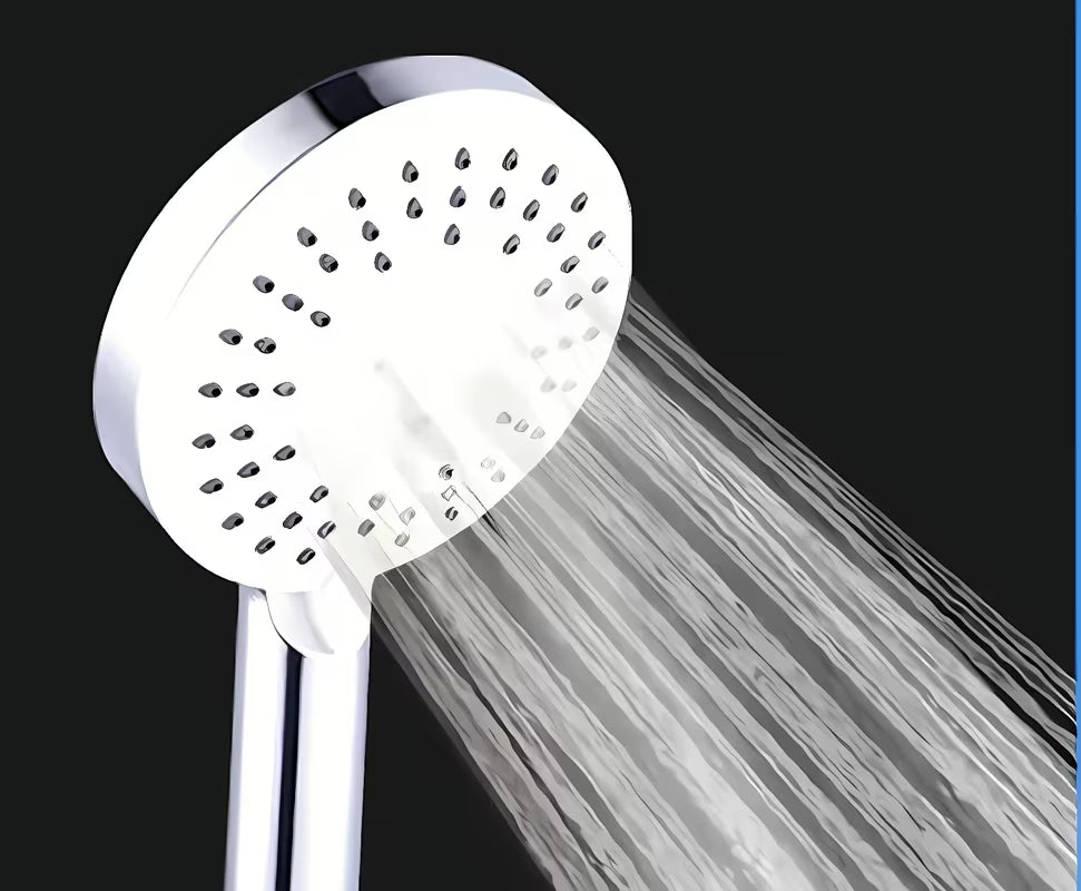 Bílá ruční sprcha SIKO s kulatým designem, průměr 12 cm, se samočisticími tryskami