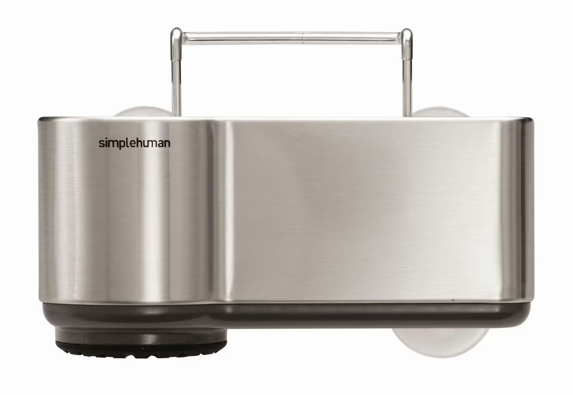 Držák na houbičku Simplehuman Sink caddies z kartáčované nerezové oceli s úchytem a přísavkami