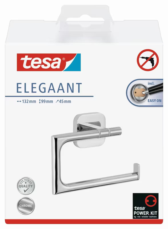 Chromový držák toaletního papíru Tesa Elegaant s montáží bez vrtání Power.Kit
