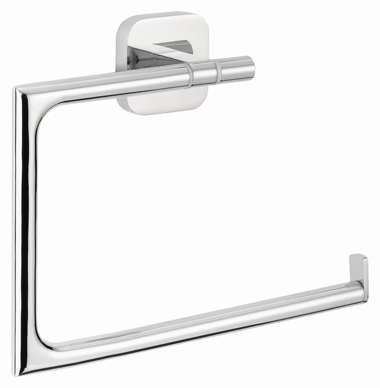 Chromovaný samolepicí držák ručníků Tesa Elegaant pro montáž bez vrtání v koupelně.