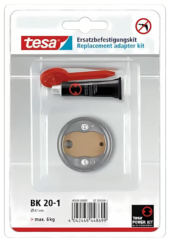 Tesa Hukk montážní sada s adaptérem BK20 a lepidlem tesa Power.Kit pro montáž bez vrtání