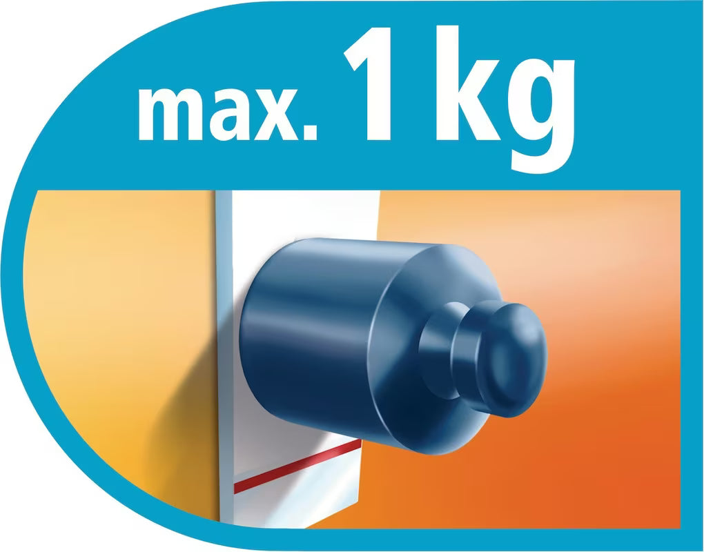 Chromový háček Tesa Powerstrips pro upevnění bez vrtání na hladké pevné povrchy.