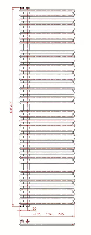 Kombinovaný koupelnový radiátor Thermal Trend Henrik 60x178 cm v antracitové barvě