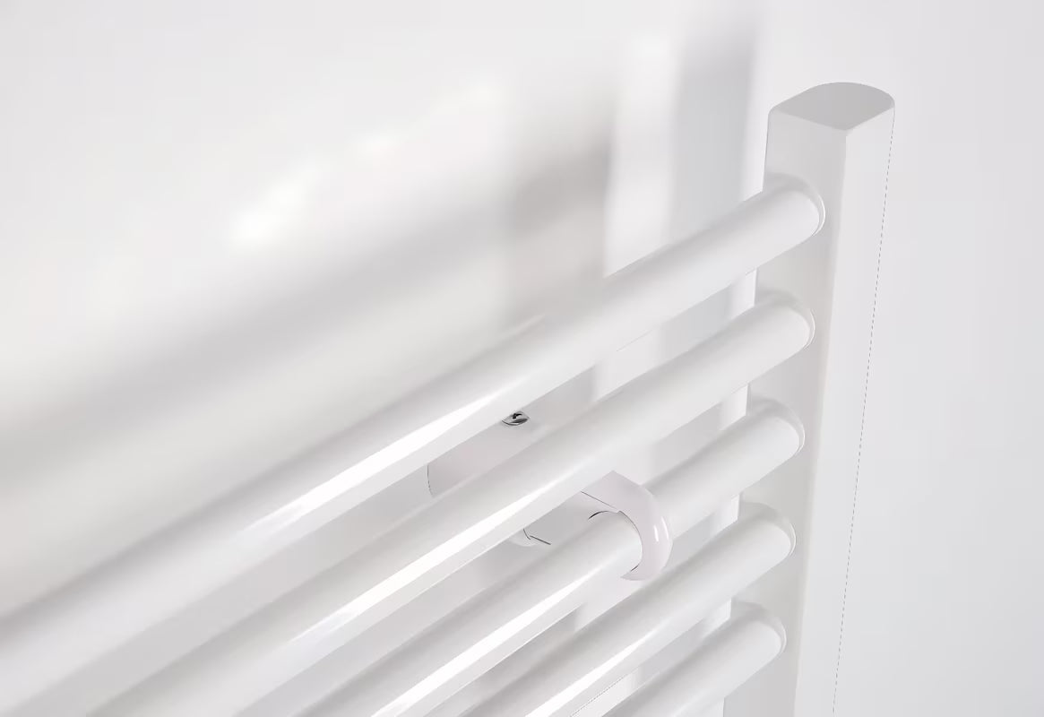 Bílý kombinovaný trubkový radiátor Thermal Trend KD 75x185 cm do koupelny.