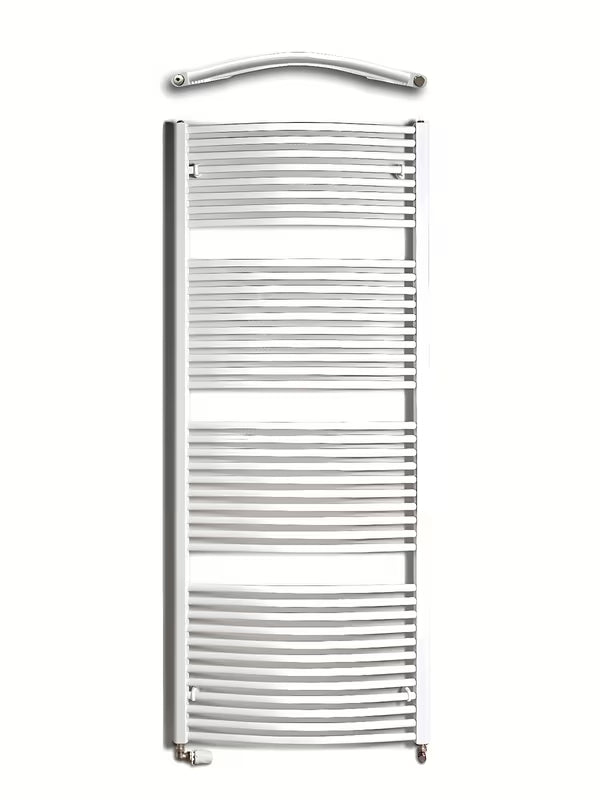 Bílý kombinovaný trubkový radiátor Thermal Trend KDO o rozměru 75x185 cm vhodný do koupelny.