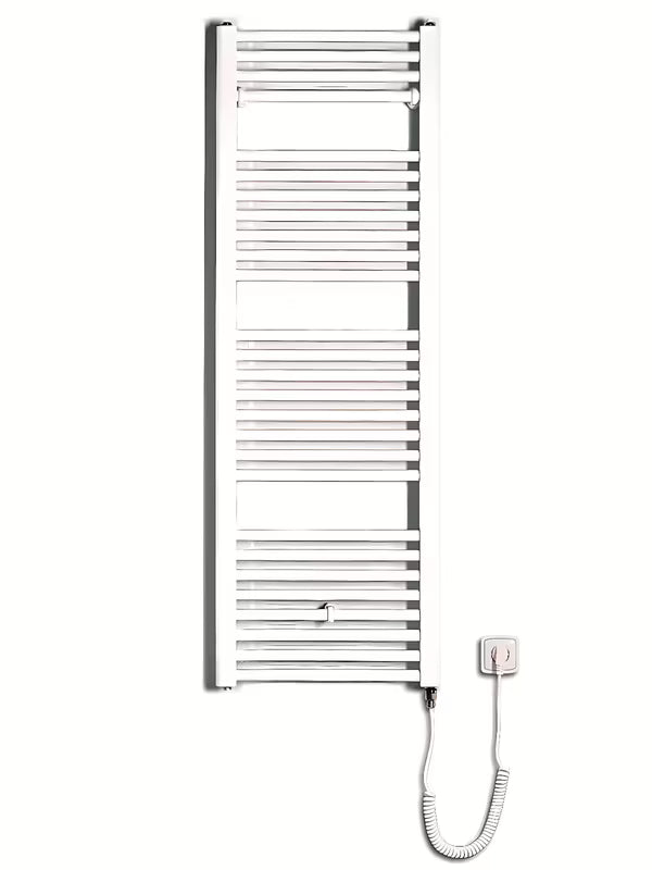 Bílý rovný elektrický trubkový radiátor Thermal Trend KE 450x1320 mm s topnou tyčí 400 W