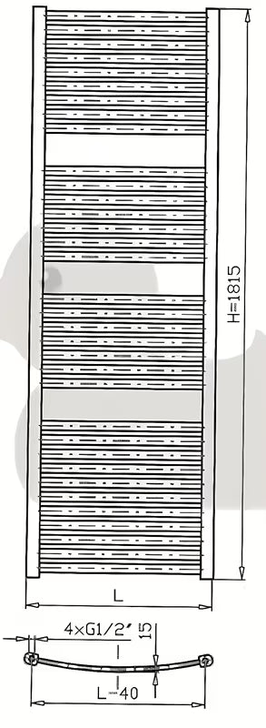 Bílý kombinovaný trubkový radiátor Thermal Trend KM 90x181,5 cm do koupelny