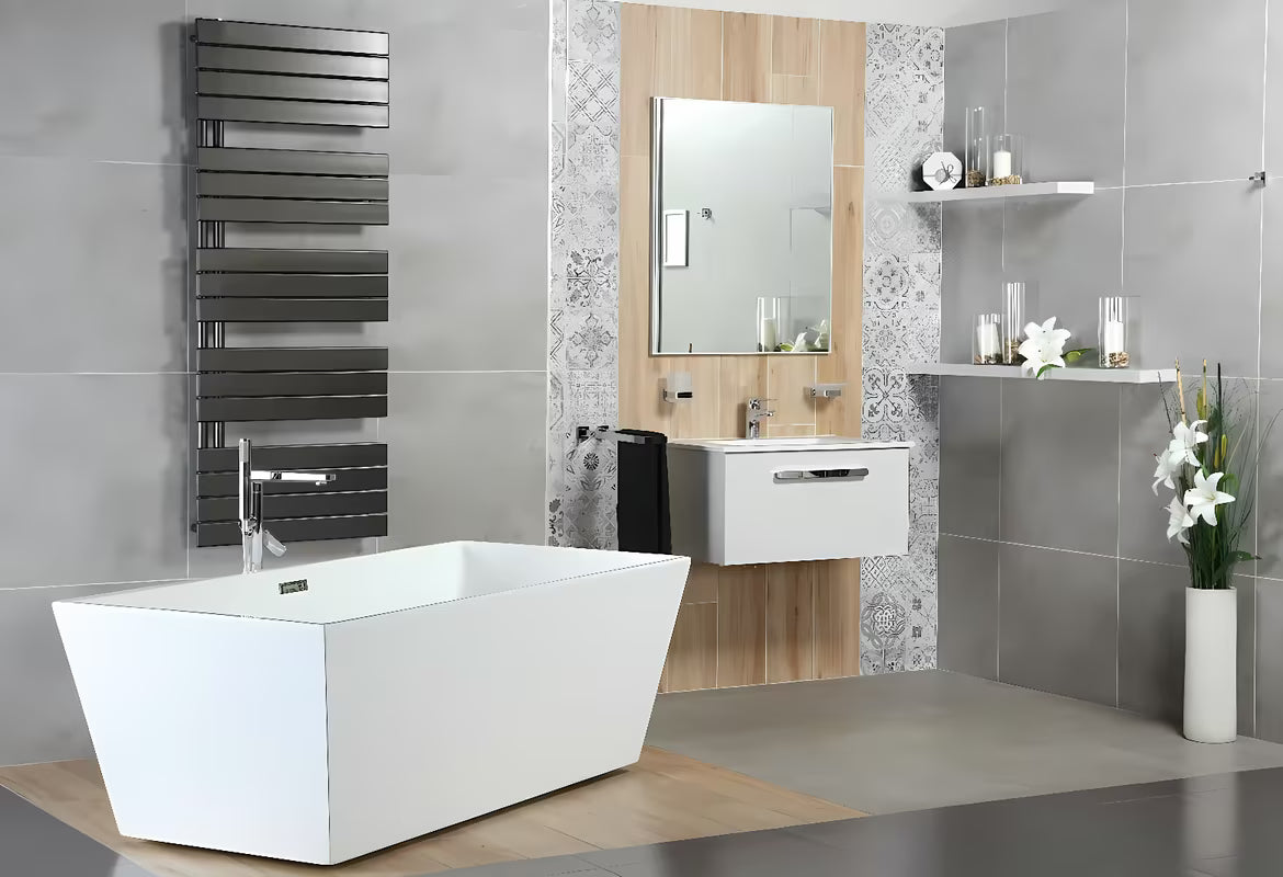 Kombinovaný koupelnový radiátor Thermal Trend Oliver 151x60 cm v antracitové barvě