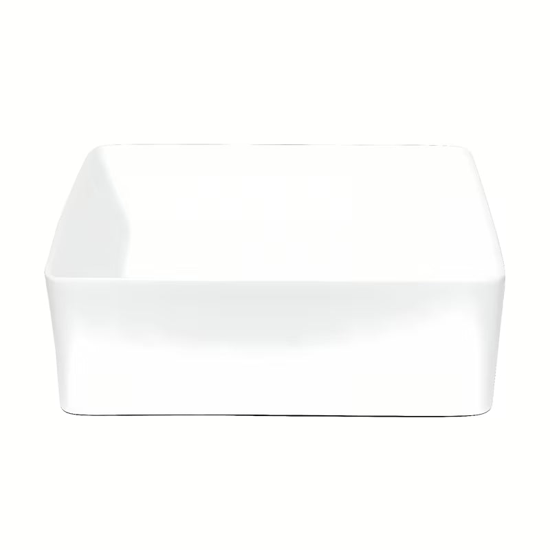 Bílé umyvadlo na desku Triomini Slim z tenké keramiky, provedení bez přepadu.