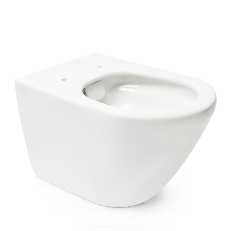 Závěsné WC VitrA Integra v bílé barvě s Rim-Ex bez splachovacího okruhu a sedátkem SoftClose.