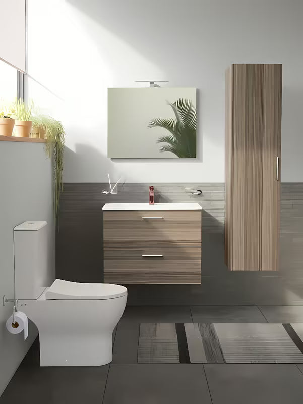 Koupelnová sestava Vitra Mia 79 x 39,5 cm v dekoru cordoba se skříňkou, umyvadlem, zrcadlem a LED světlem