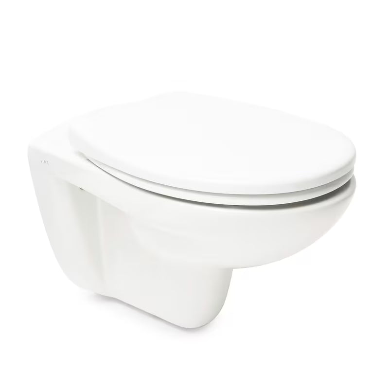 Závěsné WC Vitra Normus v bílé barvě bez splachovacího okruhu se sedátkem SoftClose.