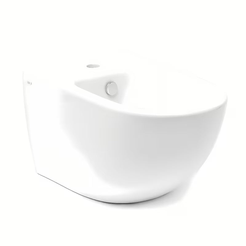 Bílý závěsný bidet VitrA Shift se skrytým uchycením keramiky bez rušivých krytek a otvorů.