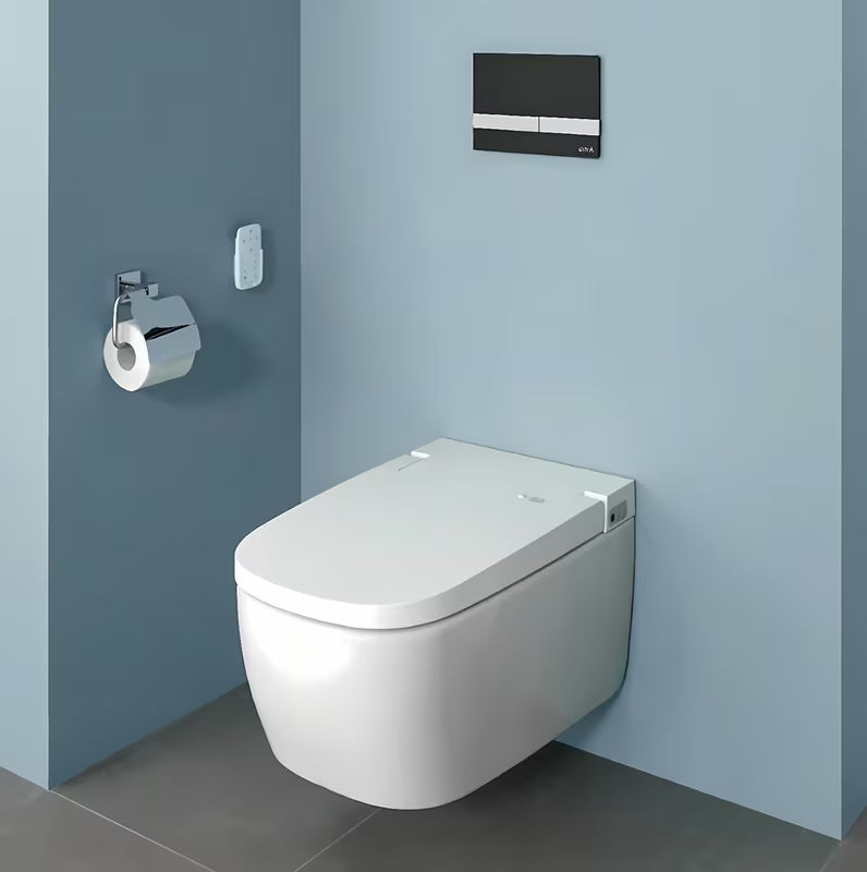 Bílé inteligentní WC s bidetem Vitra V Care 1.1 bez splachovacího okruhu se sedátkem