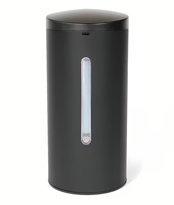 Černý bezkontaktní dávkovač mýdla Weltservis Donner Round Gel pro gelové mýdlo a dezinfekci
