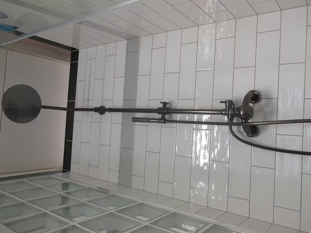 Sprchový systém WF Industrial v povrchové úpravě olejem gumovaný bronz s hlavovou sprchou 20 cm
